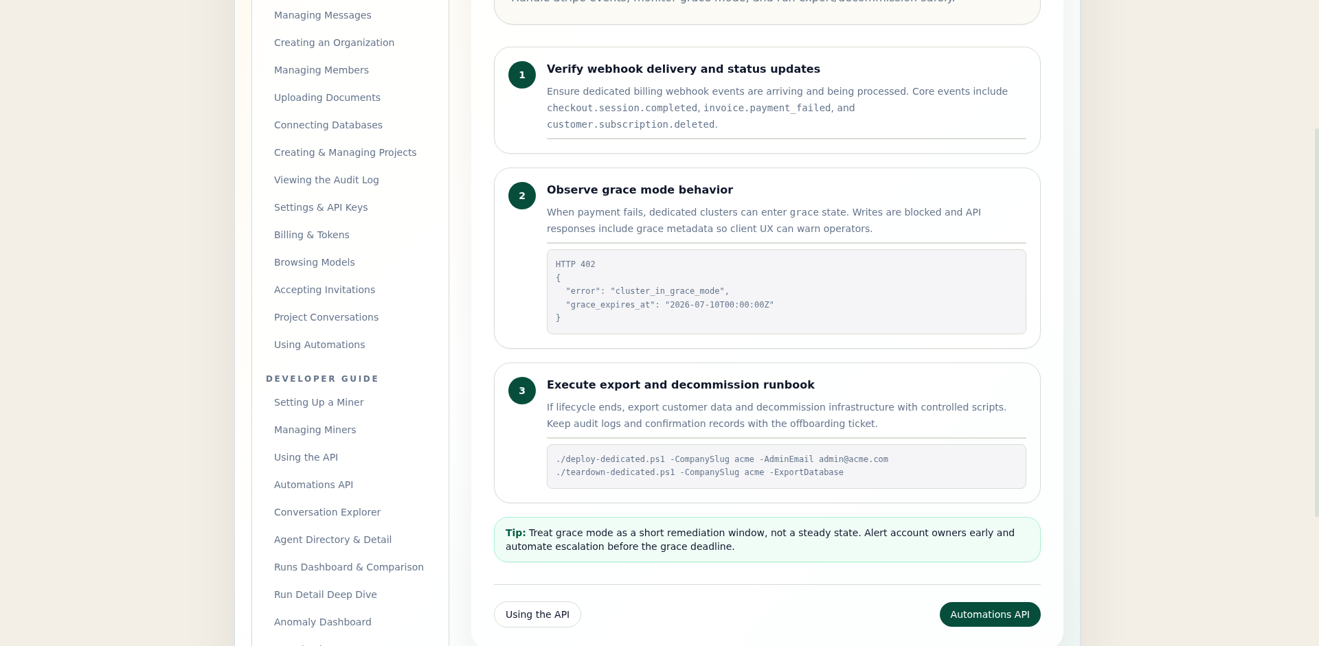 Dedicated Lifecycle Operations preview