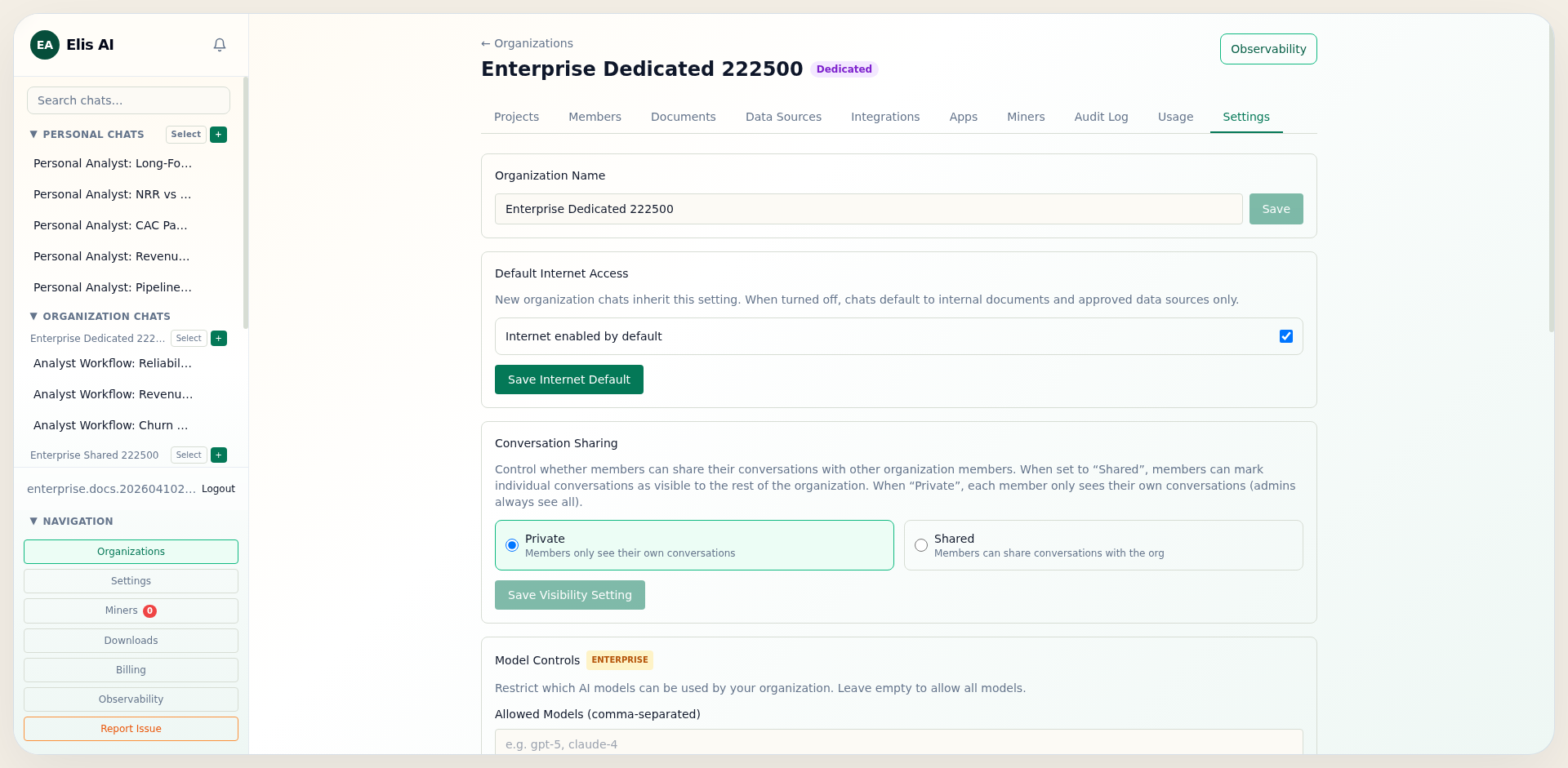 Enterprise Controls preview