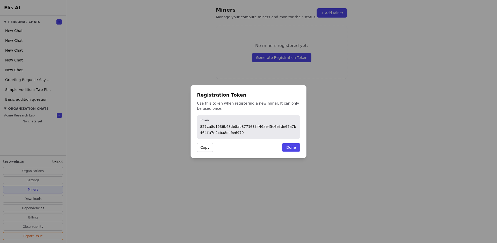 Enable or disable miner actions