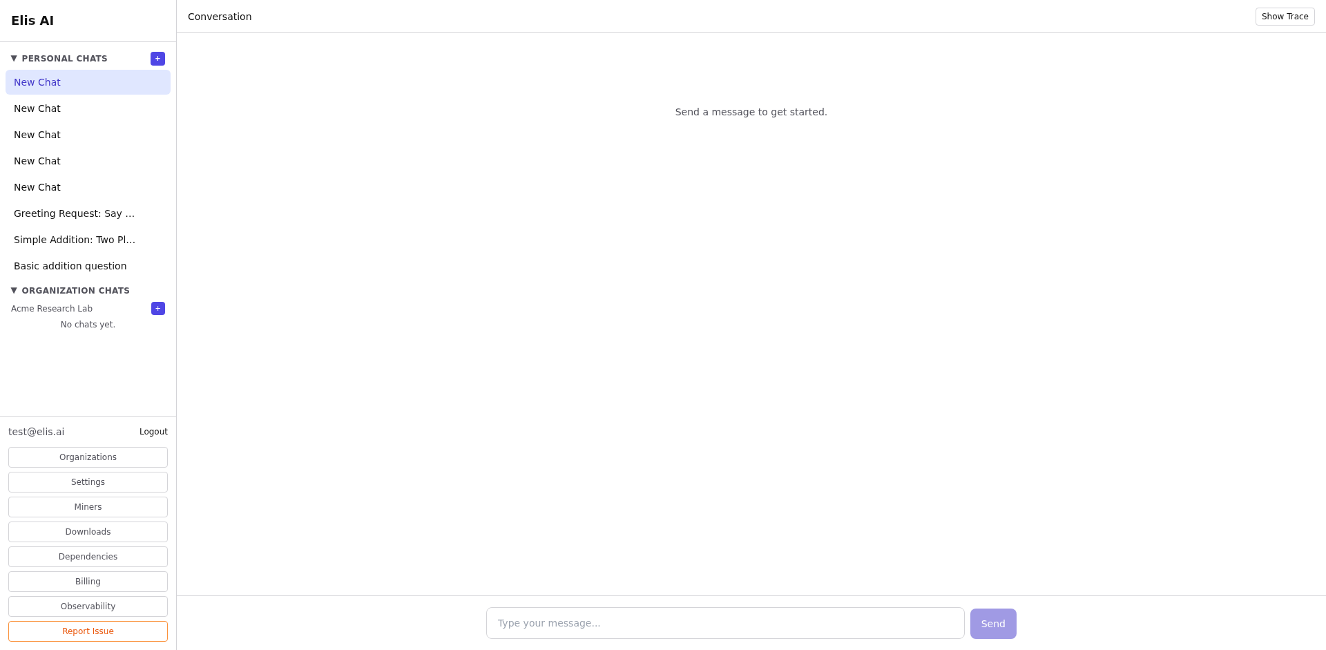 Message with action buttons visible on hover