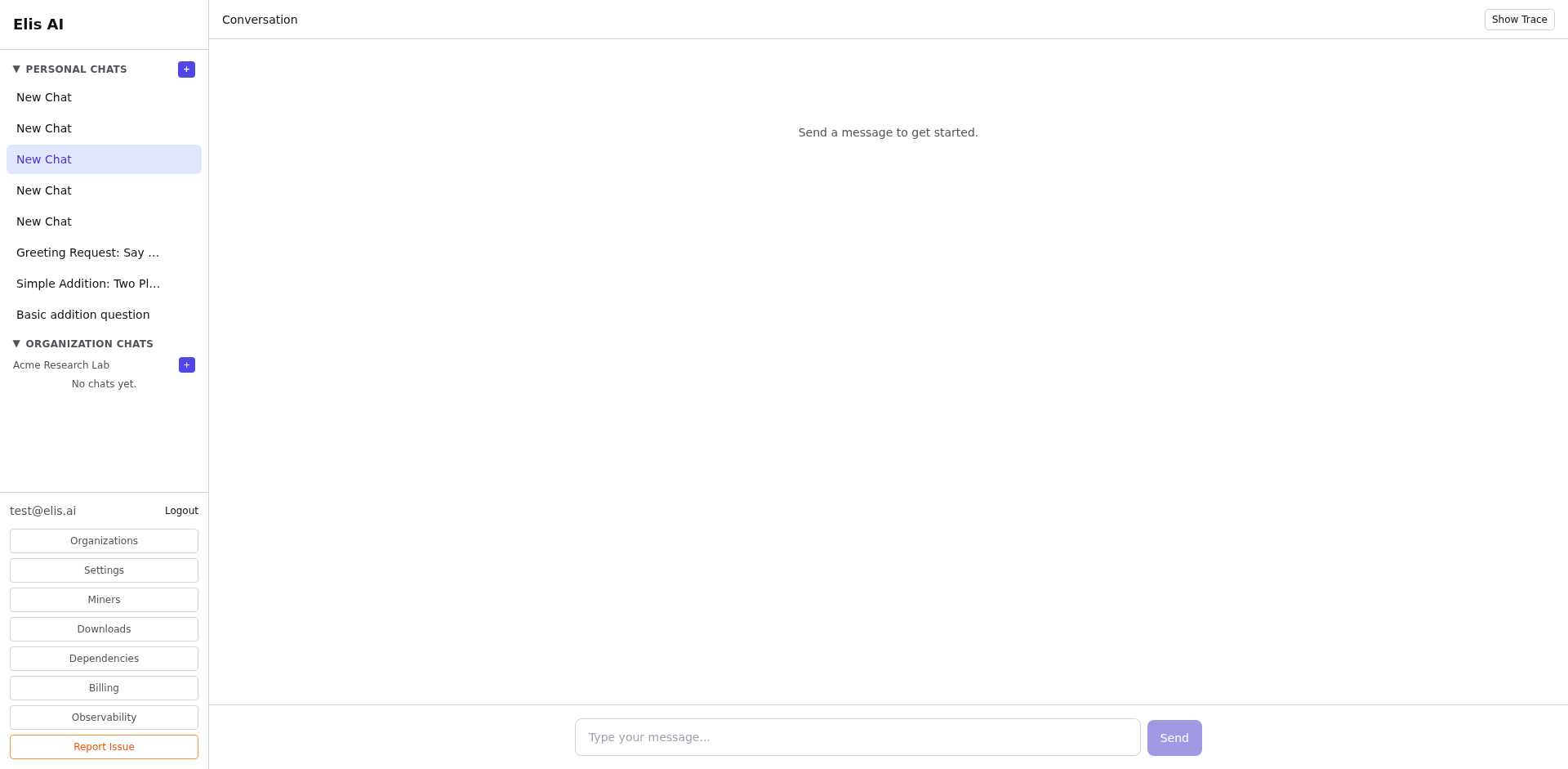 Chat with project context indicator
